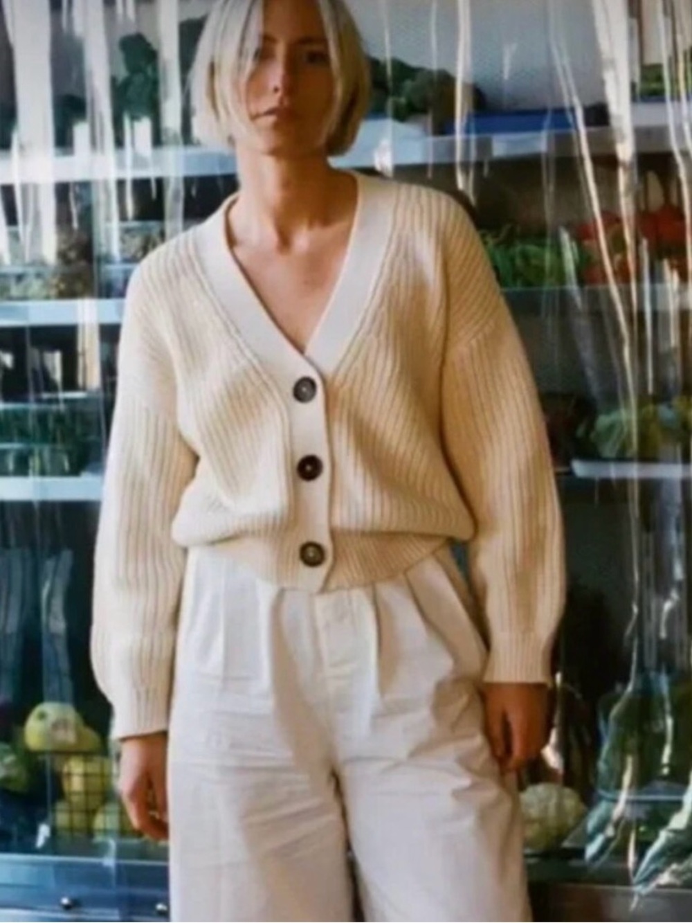Sister Katie Cream Cotton Chunky Knit Cardigan